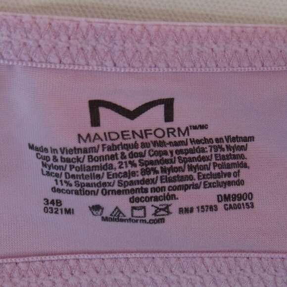 2 Women's Maidenform Underwire Push Up Lace Demi Bra Size 34B Lavender/Pink - Picture 7 of 13